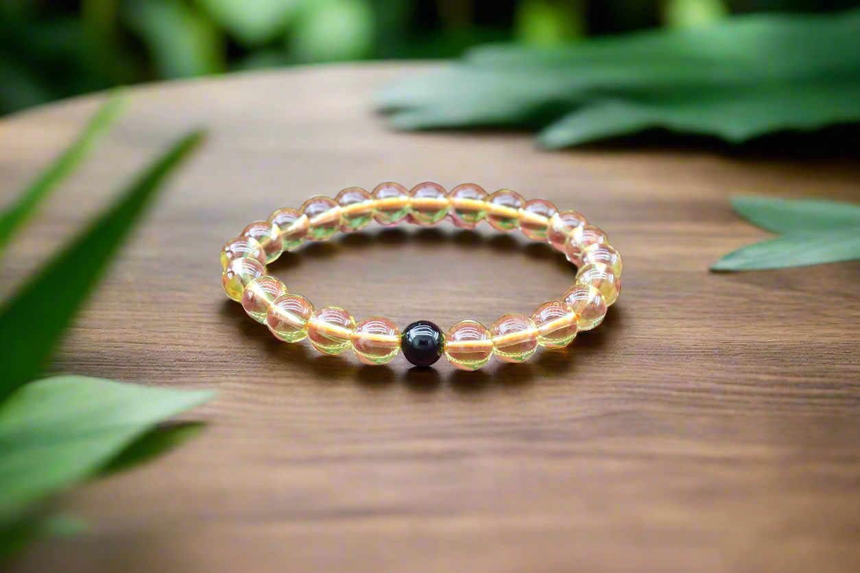 Citrine Bracelet with Black Tourmaline: Abundance, Protection, and Positivity