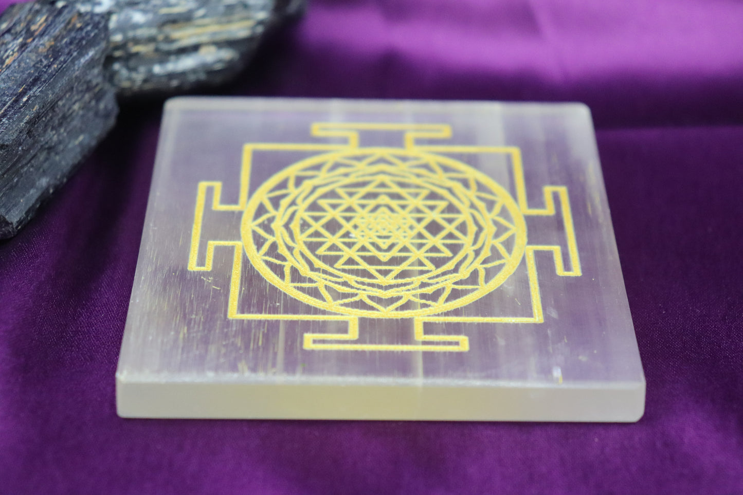 Selenite Charging Plate with Shree Yantra