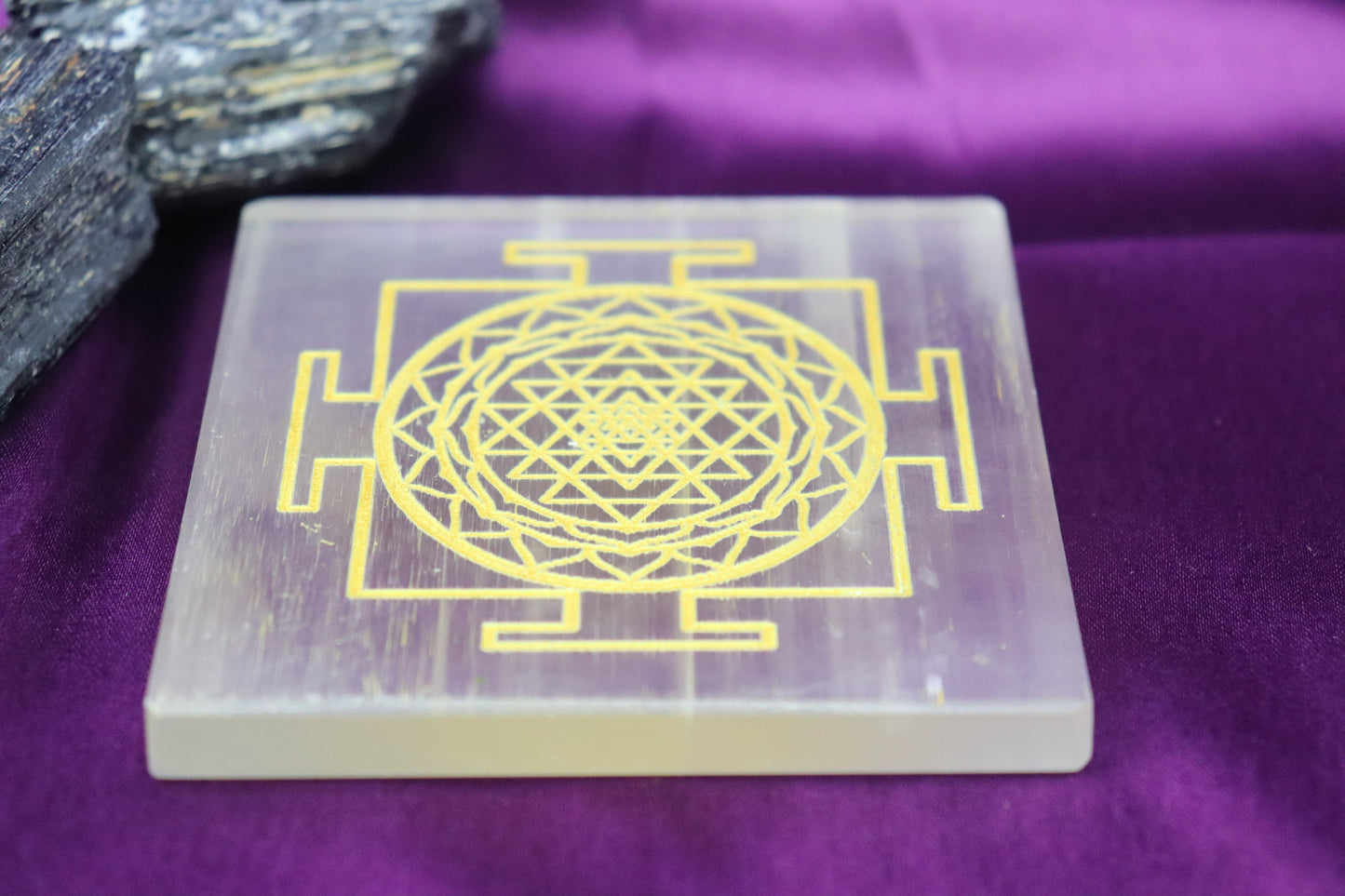 Selenite Charging Plate with Shree Yantra