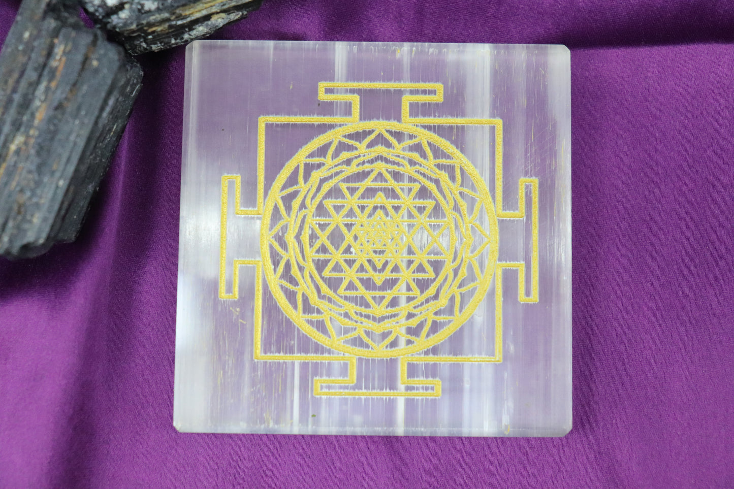 Selenite Charging Plate with Shree Yantra