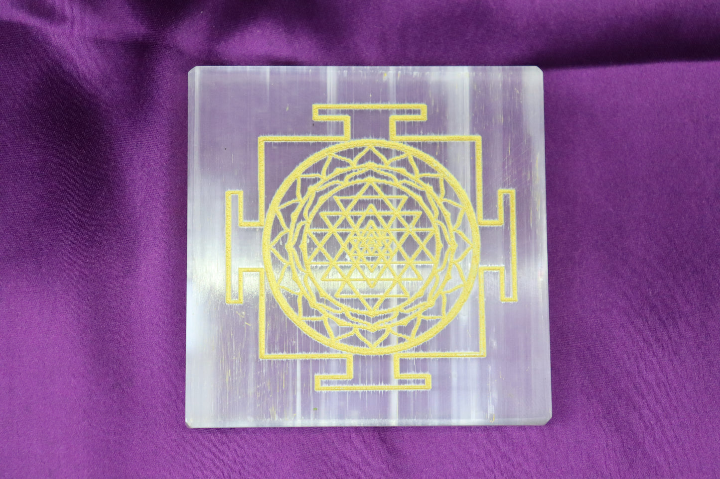 Selenite Charging Plate with Shree Yantra